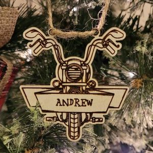 Personalized biker Christmas ornament